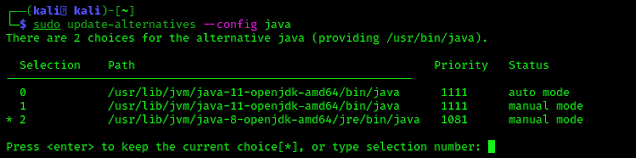 default java verion downgrade to 8 in Kali Linux default java verion downgrade to 8 in Kali Linux