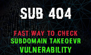 sub 404 on Kali Linux to check subdomain takeover vulnerability sub 404 on Kali Linux to check subdomain takeover vulnerability