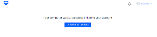 sucessfully linked dropbox with Kali Linux sucessfully linked dropbox with Kali Linux