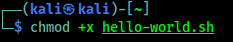granting permission on bash script granting permission on bash script