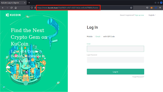 Phishing Page of KuCoin Phishing Page of KuCoin