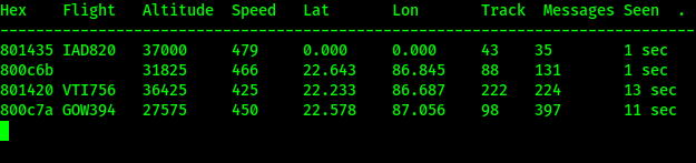 Airplanes on our terminal using RTL-SDR Airplanes on our terminal using RTL-SDR