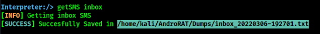 getting sms list of an android device