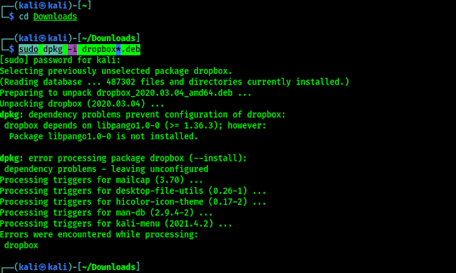 installing dropbox on kali linux installing dropbox on kali linux