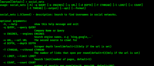 social nets module on maryam