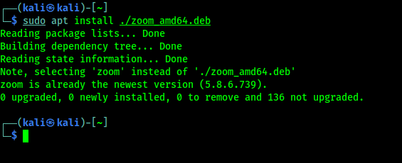 zoom installed on our linux system zoom installed on our linux system