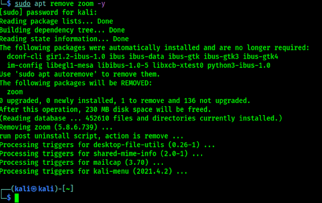 removing zoom from Linux system removing zoom from Linux system