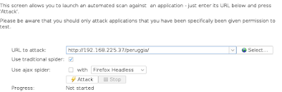 Automated scan on ZAP Automated scan on ZAP