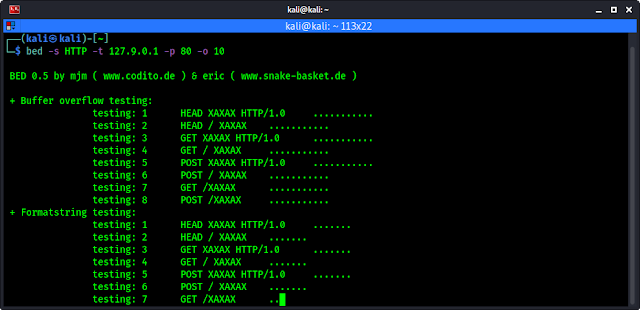 Bed fuzzer testing for vulnerabilities Bed fuzzer testing for vulnerabilities