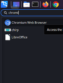 Chromium on our Application menu kali linux Chromium on our Application menu kali linux