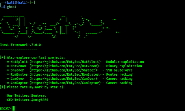 Ghost framework on Kali Linux Ghost framework on Kali Linux