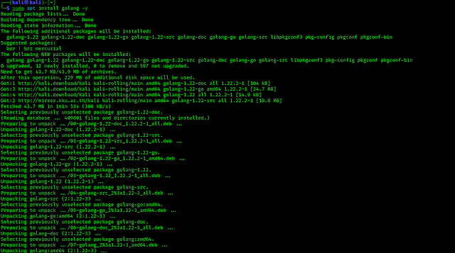 installing Golang on Kali Linux installing Golang on Kali Linux