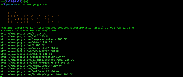 parsero http 200 status codes only parsero http 200 status codes only
