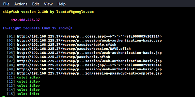 SkipFish live scanning SkipFish live scanning