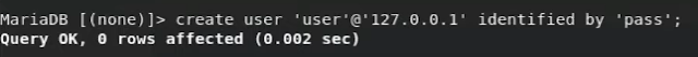 creating new user in database creating new user in database