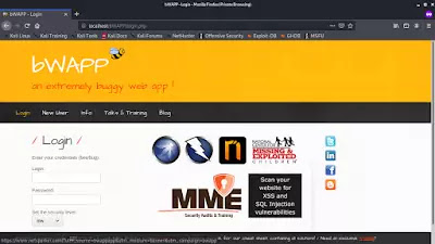 bWAPP login page bWAPP login page