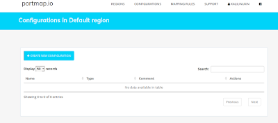 creating new configuration in portmap