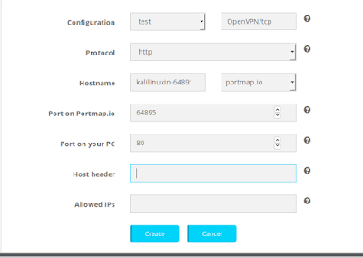 creating new rule in portmap