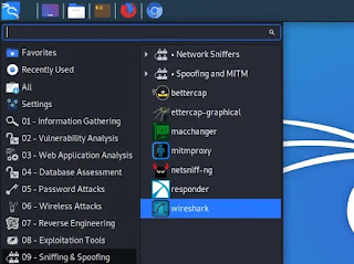 wireshark in Kali Linux wireshark in Kali Linux