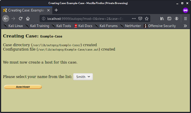 Creating a new case Creating a new case