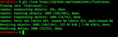 cloning FinalRecon from GitHub cloning FinalRecon from GitHub