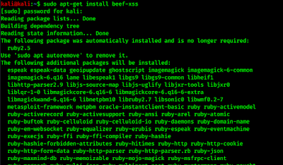 installing beef on Kali Linux installing beef on Kali Linux