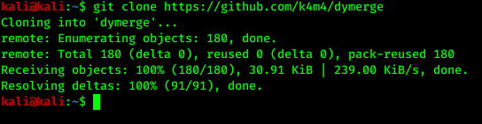 cloning Dymerge in Kali Linux cloning Dymerge in Kali Linux