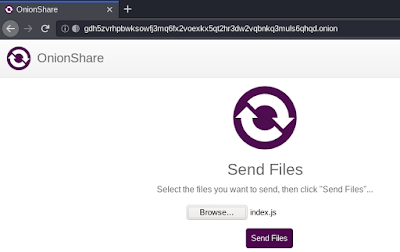 OnionShare receive via Tor Browser OnionShare receive via Tor Browser