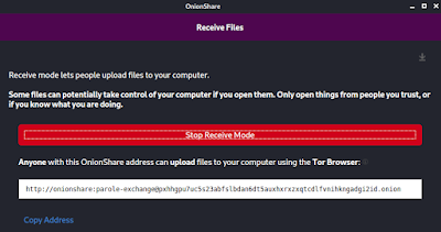 reciving files using OnionShare reciving files using OnionShare