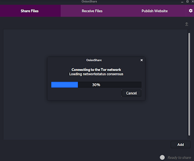 OnionShare creating connection to TOR OnionShare creating connection to TOR