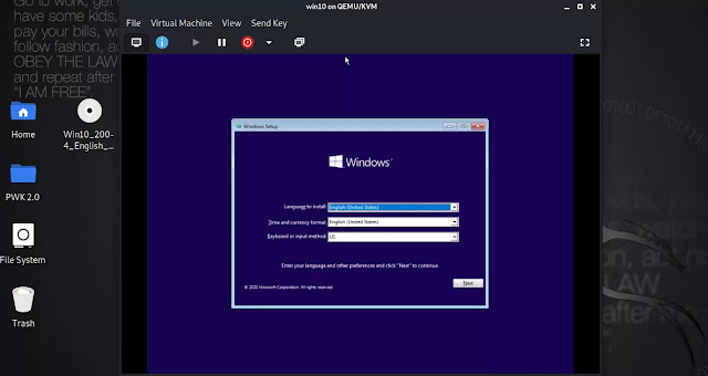 Installing Windows on Kali Linux using KVM