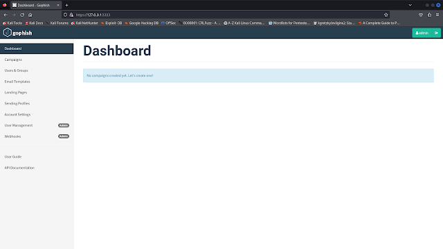 GoPhish on Kali Linux GoPhish on Kali Linux