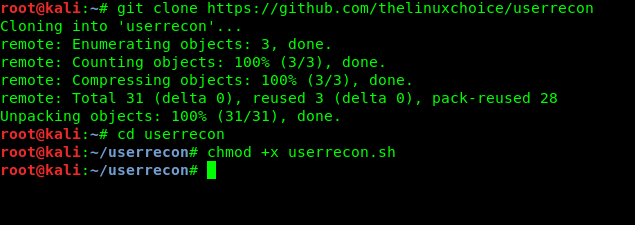 chmod +x userrecon.sh chmod +x userrecon.sh