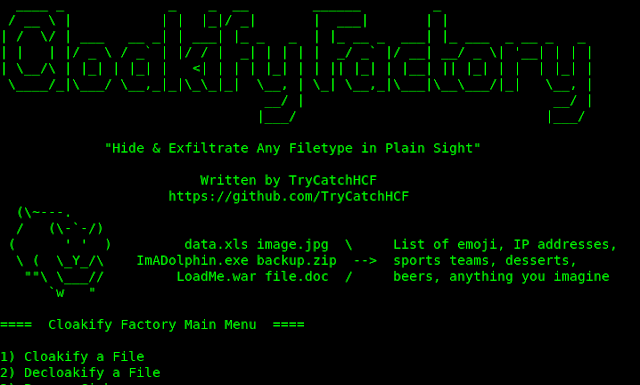 CloakifyFactory Kali Linux CloakifyFactory Kali Linux