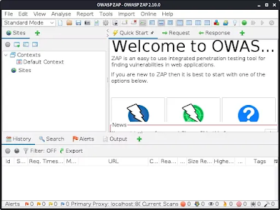 ZAP welcome screen ZAP welcome screen