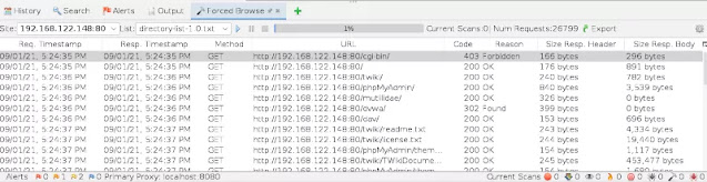 ZAP's scan for files and folder is started ZAP's scan for files and folder is started