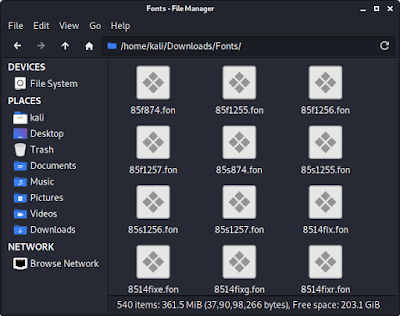 Font files into the directory Font files into the directory