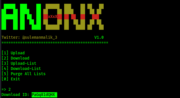 Anonx download ID for the file Anonx download ID for the file