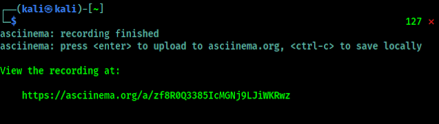 asciinema uploaded asciinema uploaded