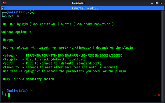 help of bed tool in kali linux help of bed tool in kali linux