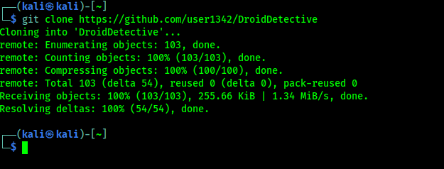 clonning droiddetective from github clonning droiddetective from github