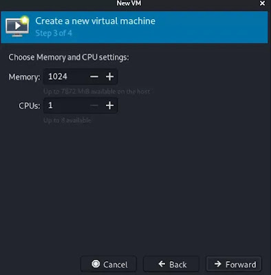 CPU and RAM allocating for metasploitable2 CPU and RAM allocating for metasploitable2