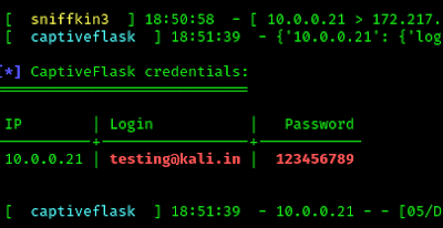 credential capturing using wifipumpkin3