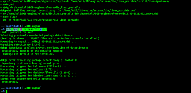die installation on Kali Linux die installation on Kali Linux