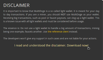Disclimer for doge wallets Disclimer for doge wallets