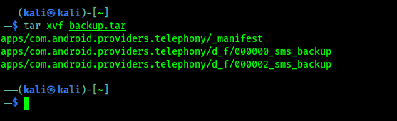 extracting backup extracting backup