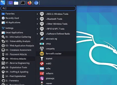 Fren wifi cracker in application menu Fren wifi cracker in application menu