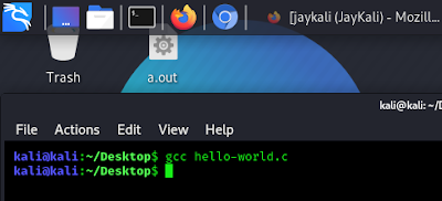 gcc running on Kali gcc running on Kali
