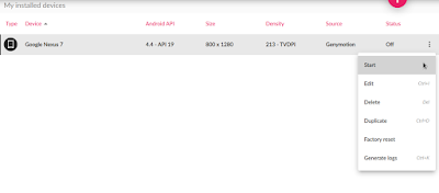 device options on genymotion device options on genymotion
