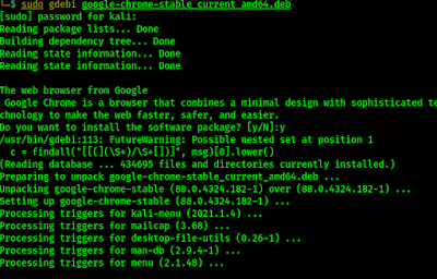 Google chrome installed on Kali Linux Google chrome installed on Kali Linux